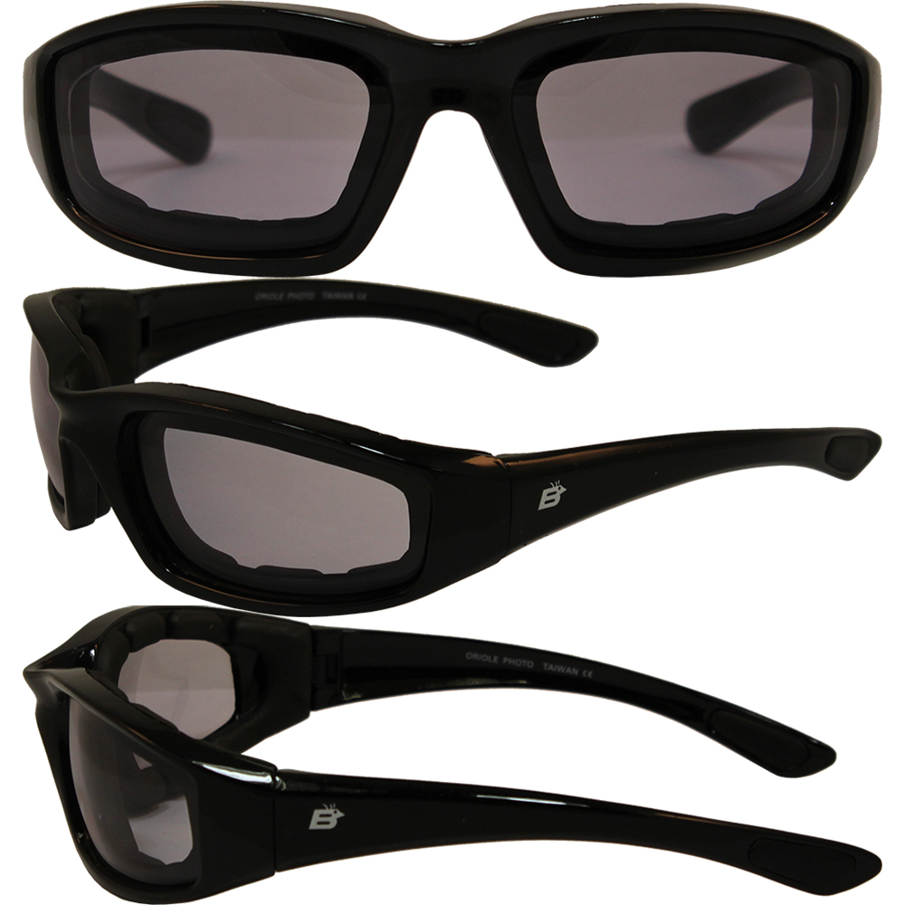 Motorcycle Goggles Mens Black Sunglasses Photochromic Transition Lens Ebay