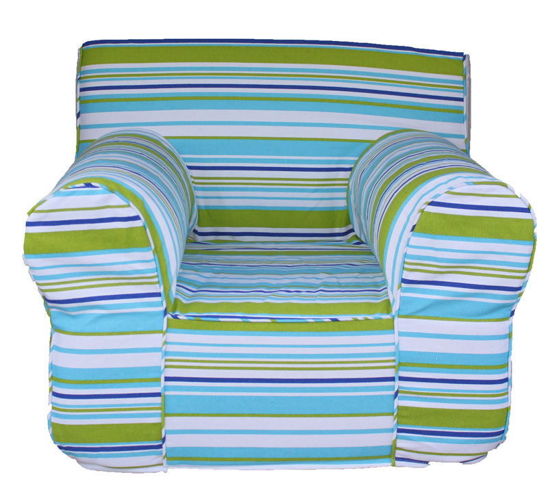 INSERT FOR POTTERY BARN ANYWHERE CHAIR SUMMER STRIPE + SLIP COVER 