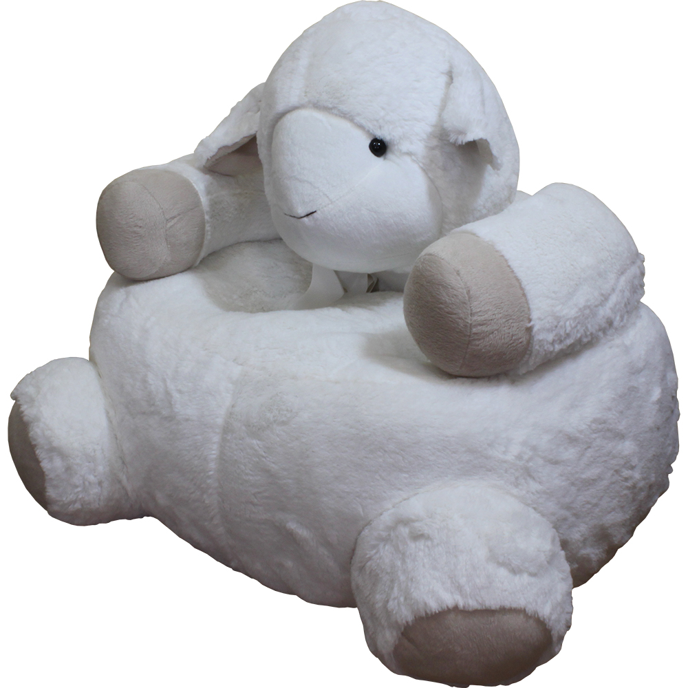 Lamb Critter Chair White Color Plush Material Soft Furry Fits Anywhere